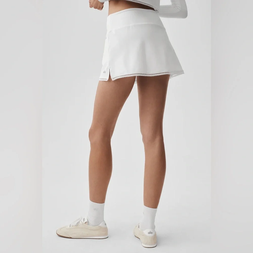 Alo Yoga Alosoft Affection Tennis Skirt White XS